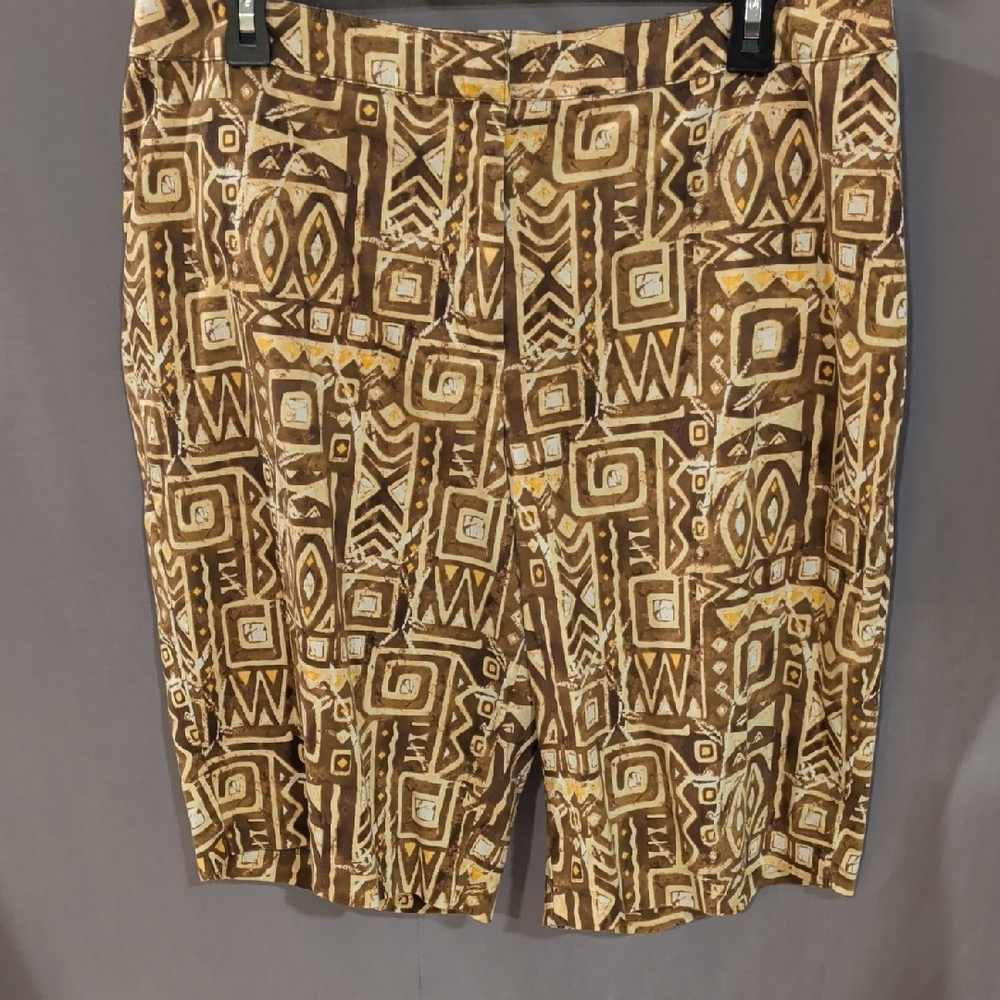 Chico's Brown and Cream Abstract Shorts 3